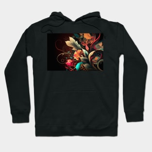 Abstract Floral Garden Botanical Print Hoodie